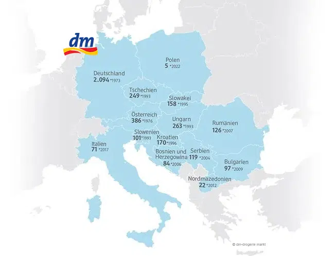 dm Online Geschäft Map - Stand 2023 Karte: dm Online-Geschäfts-Filialübersicht 2023