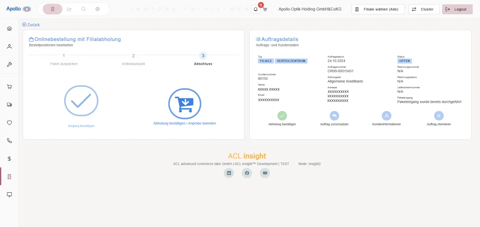 ACL insight_Cross-Channel Modul Screenshot: ACL Insight Cross-Channel Modul – Kanalübergreifende Umsatzauswertung