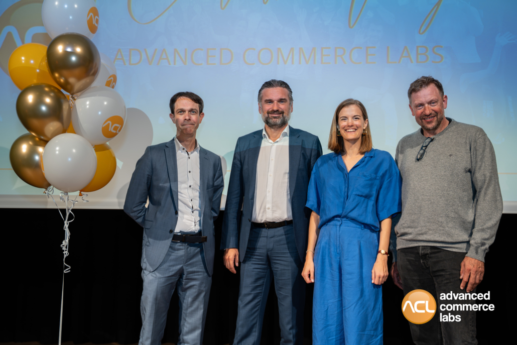 Bernhard Erkinger, Geschäftsführer, ACL advanced commerce labs GmbH, Robert Hadzetovic, Logistic Solutions und E-Commerce, Österreichische Post AG, Clarissa Groll, Geschäftsführerin, ACL advanced commerce labs GmbH, und Michael Blaschitz, EOSS Industries Holding