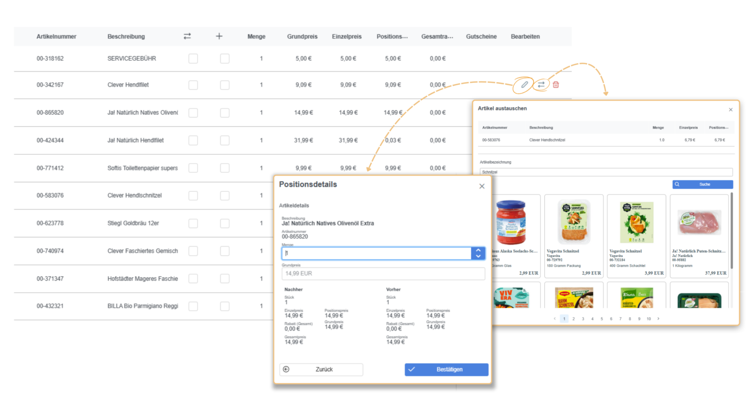 Mengenänderung mit ACL insight bei REWE